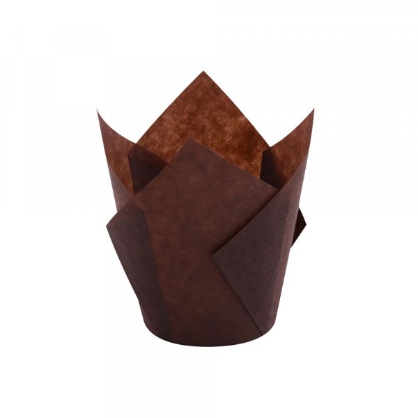 100 Stk. Backtrennpapier Gebäckkapseln tulpenförmig Ø 5x8,5 cm braun